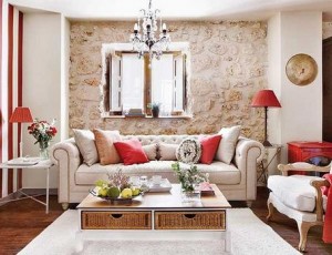 Modern Living Room with Stone Veneer image